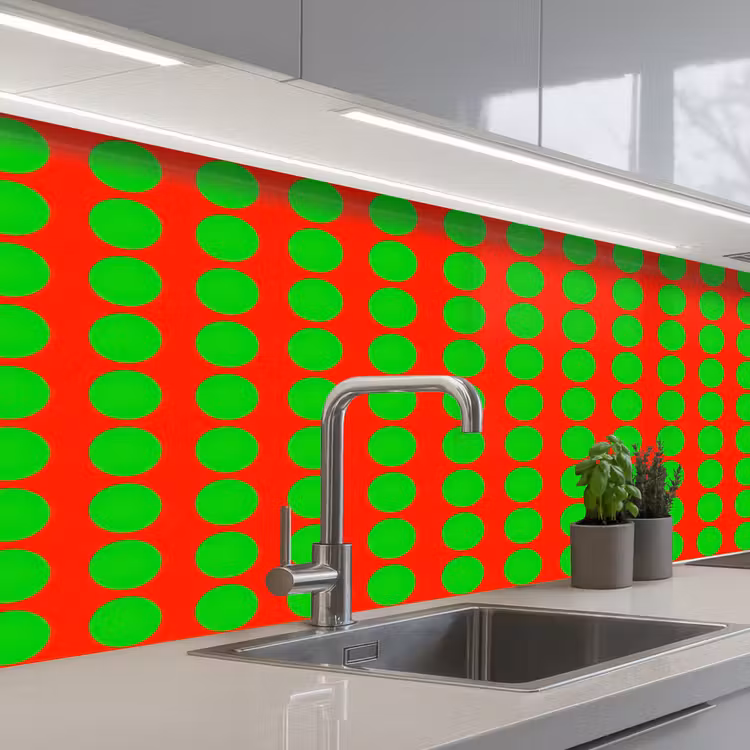 Keuken achterwand - Stippen - Patroon - Groen — 2