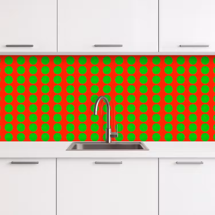 Keuken achterwand - Stippen - Patroon - Groen — 4