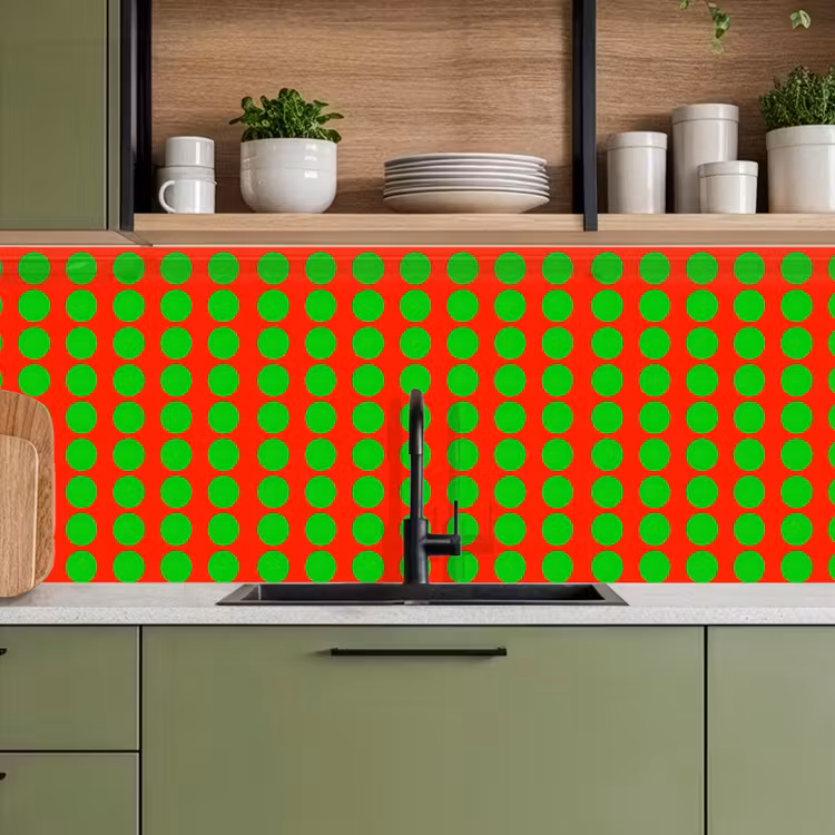 Keuken achterwand - Stippen - Patroon - Groen — 8