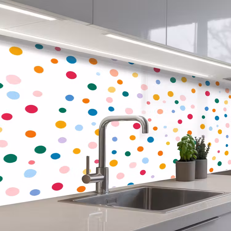 Keuken achterwand - Stippen - Speels - Kleurrijk — 2