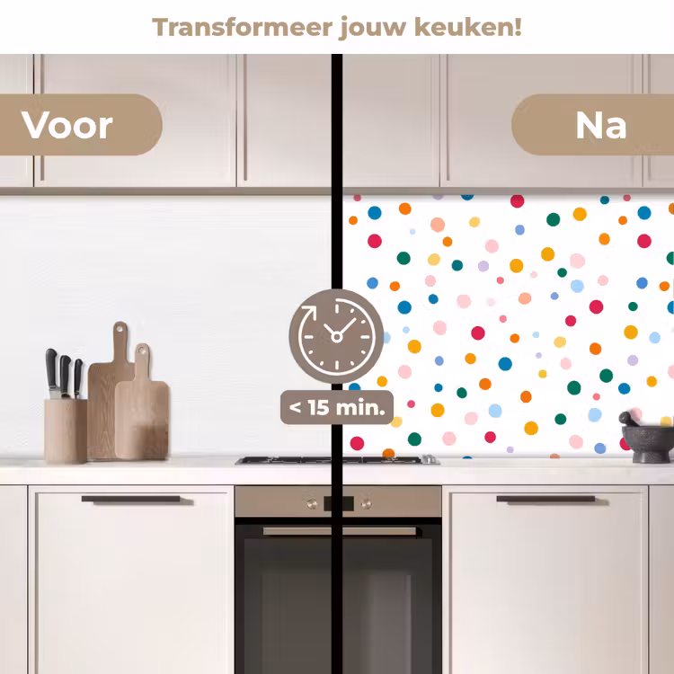 Keuken achterwand - Stippen - Speels - Kleurrijk — 3