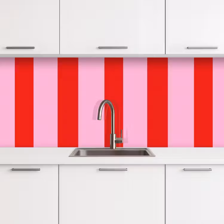 Keuken achterwand - Strepen - Klassiek - Roze — 4
