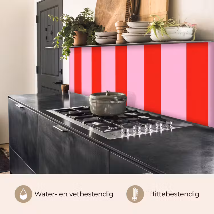 Keuken achterwand - Strepen - Klassiek - Roze — 5
