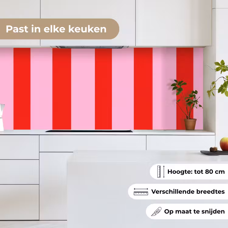 Keuken achterwand - Strepen - Klassiek - Roze — 7