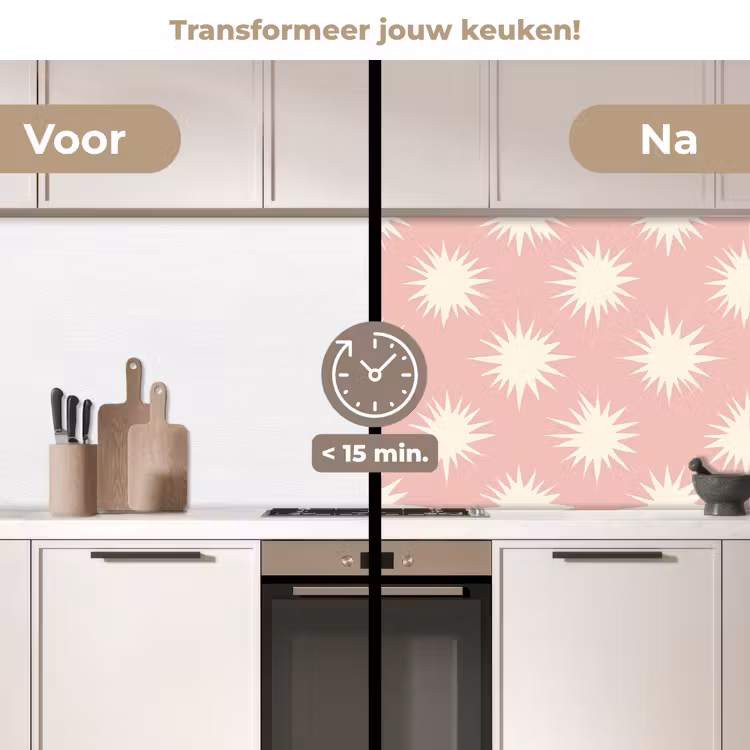 Keuken achterwand - Zonnen - Patroon - Roze — 3