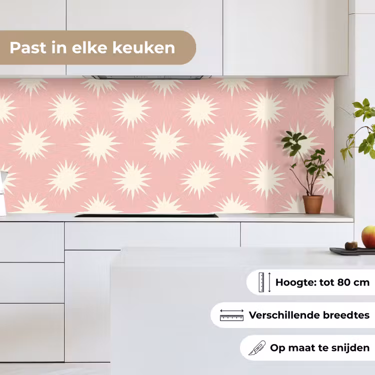 Keuken achterwand - Zonnen - Patroon - Roze — 7