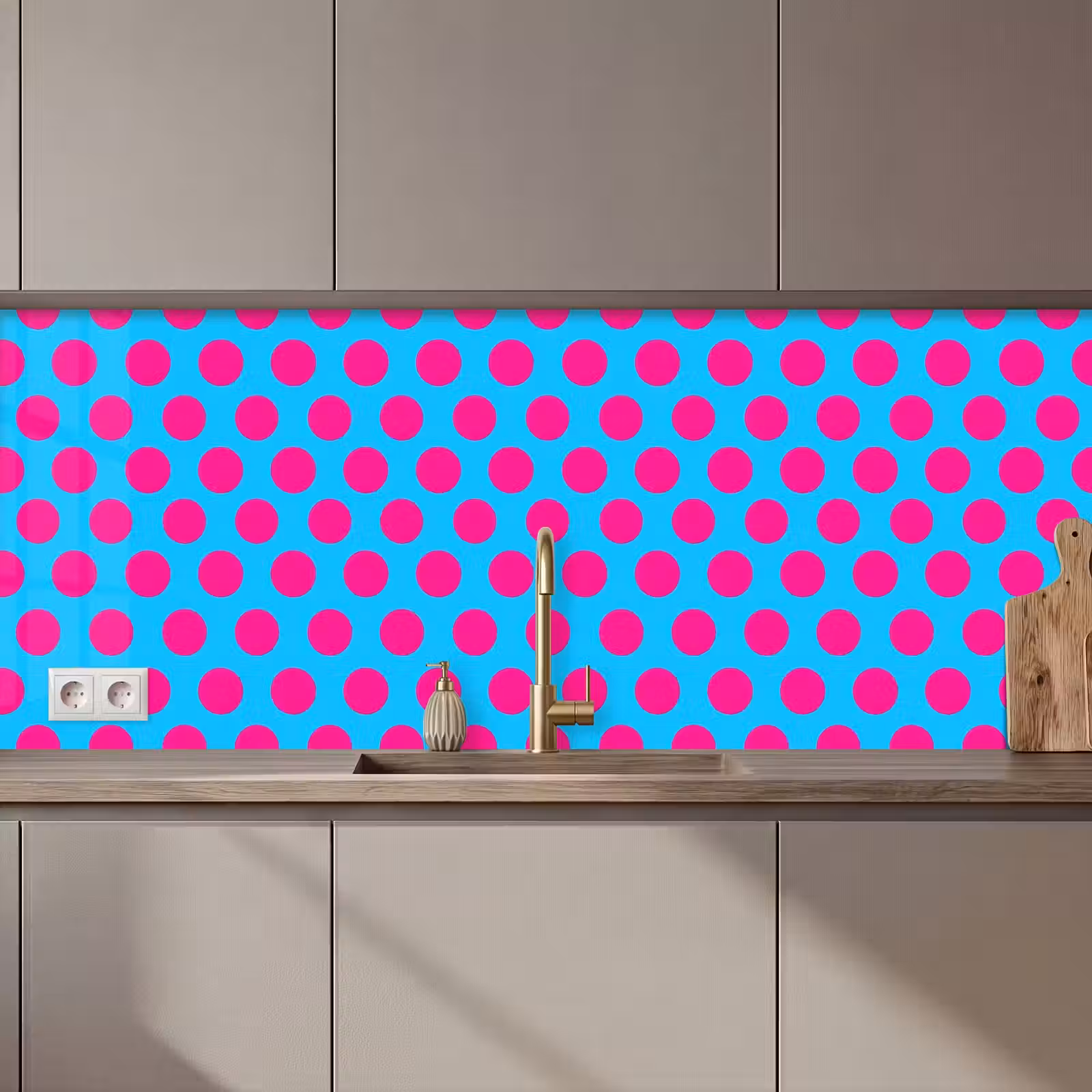 Keuken achterwand - Stippen - Klassiek - Roze — 1