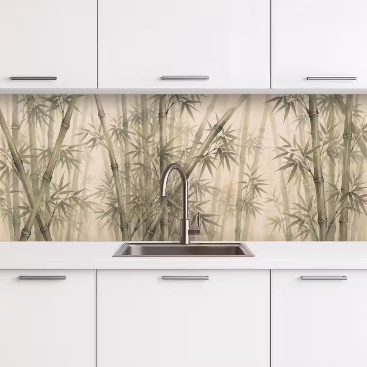 Keuken achterwand - Bamboe - Bladeren - Aziatisch - Groen - Natuur — 4