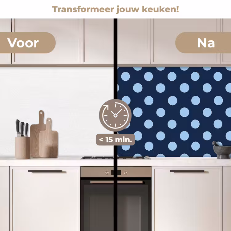 Keuken achterwand - Klassiek - Dots - Blauw — 3