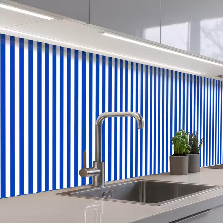 Keuken achterwand - Klassiek - Strepen - Blauw — 2