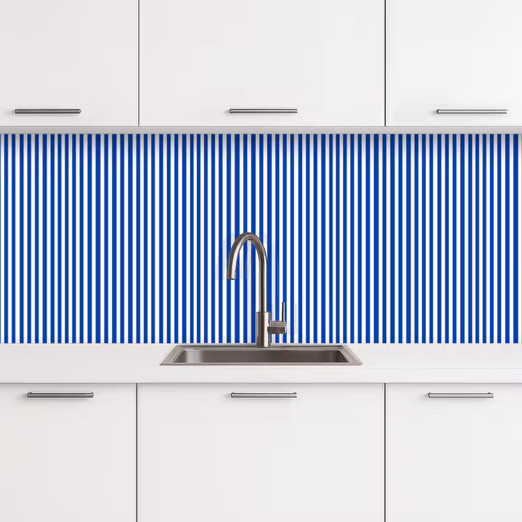 Keuken achterwand - Klassiek - Strepen - Blauw — 4