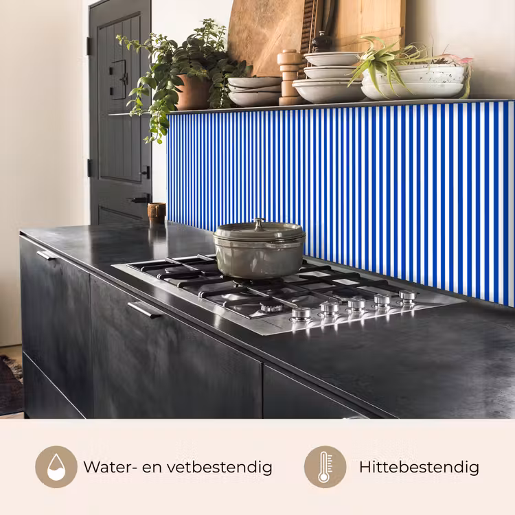 Keuken achterwand - Klassiek - Strepen - Blauw — 5