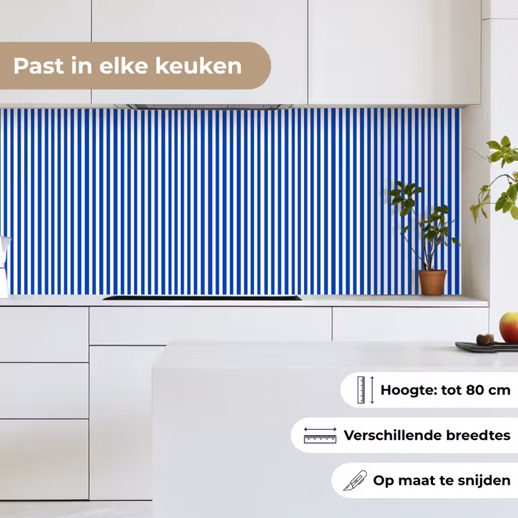 Keuken achterwand - Klassiek - Strepen - Blauw — 7
