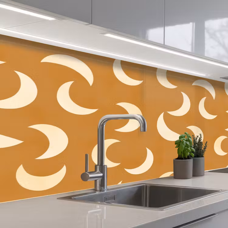 Keuken achterwand - Manen - Patroon - Oker — 2