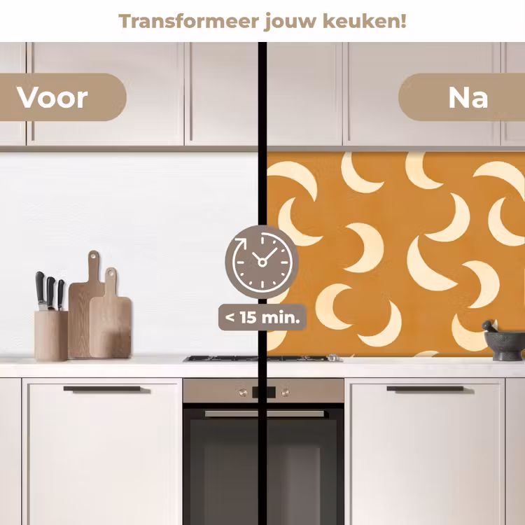 Keuken achterwand - Manen - Patroon - Oker — 3