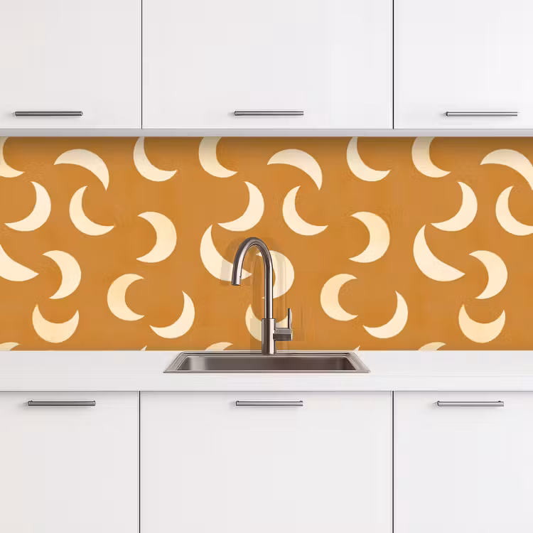 Keuken achterwand - Manen - Patroon - Oker — 4