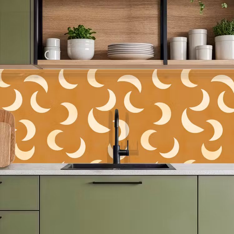 Keuken achterwand - Manen - Patroon - Oker — 8
