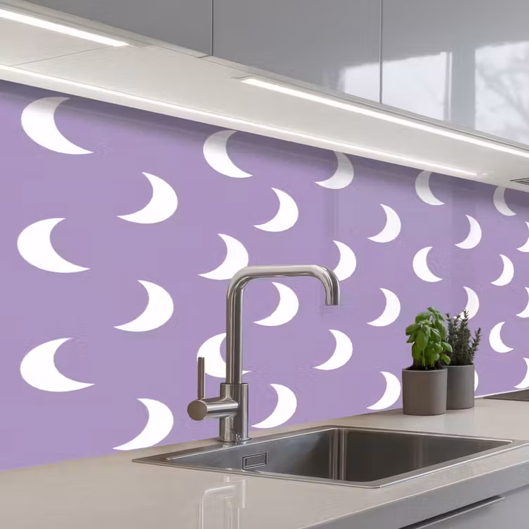 Keuken achterwand - Manen - Patroon - Paars — 2