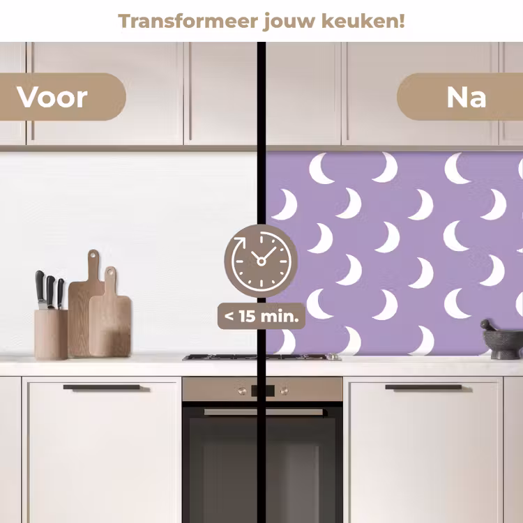 Keuken achterwand - Manen - Patroon - Paars — 3