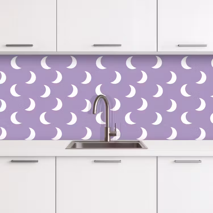Keuken achterwand - Manen - Patroon - Paars — 4