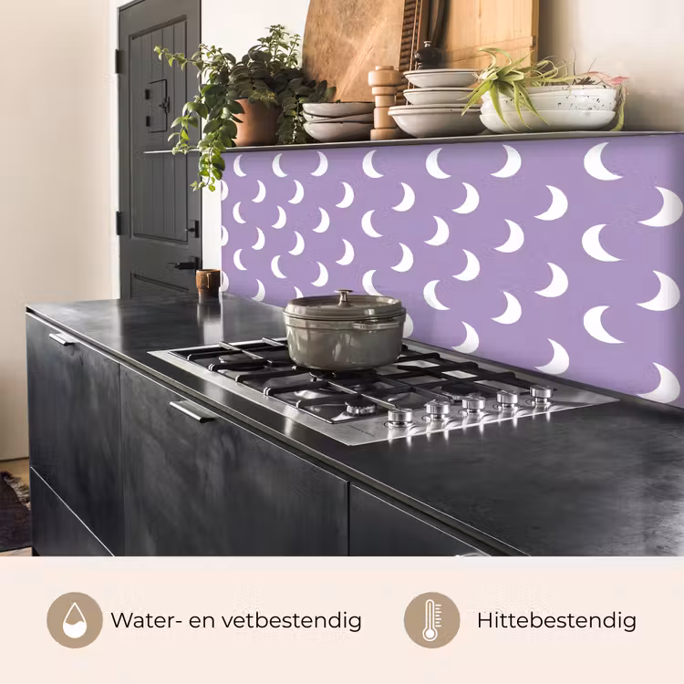 Keuken achterwand - Manen - Patroon - Paars — 5
