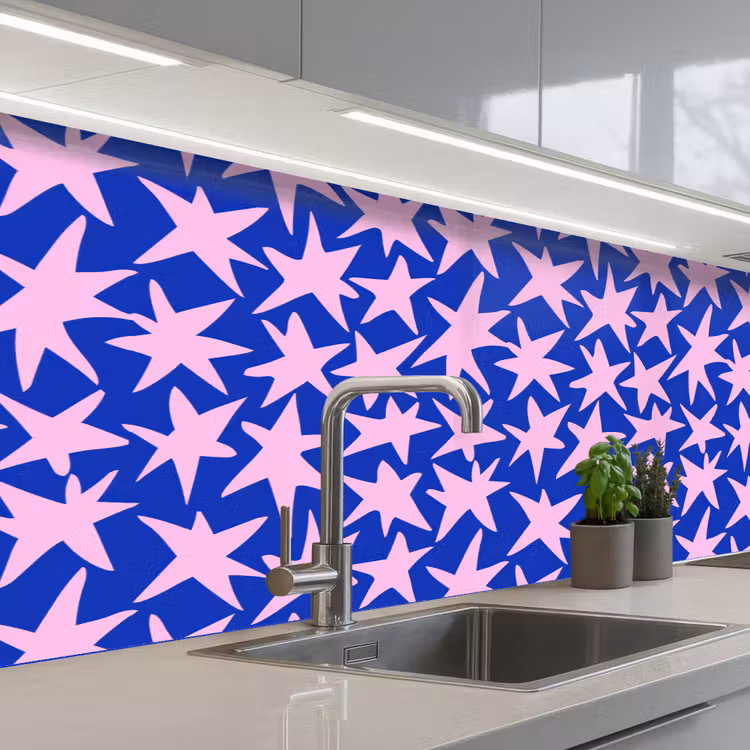 Keuken achterwand - Modern - Sterren - Blauw — 2