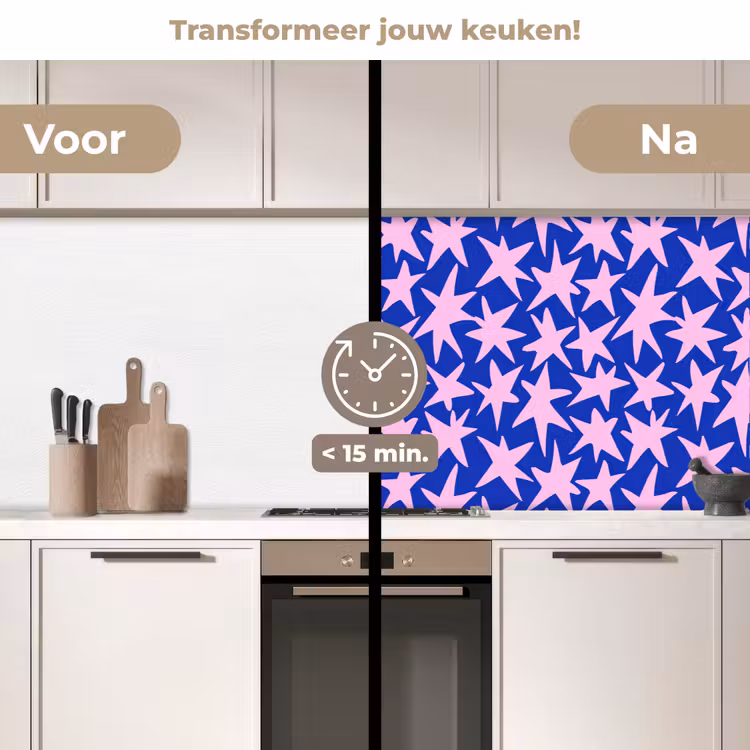 Keuken achterwand - Modern - Sterren - Blauw — 3