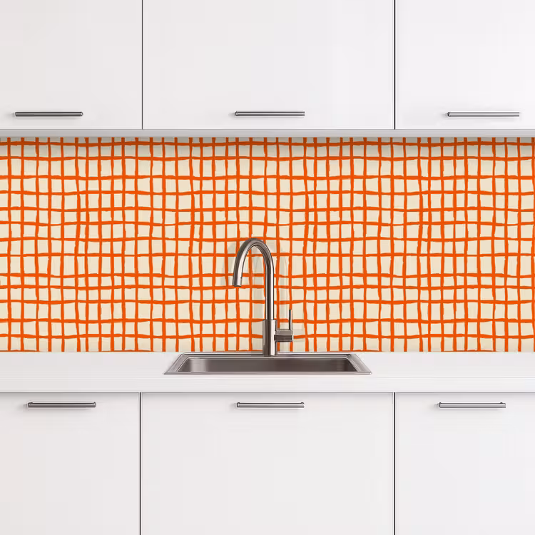 Keuken achterwand - Patroon - Lijnen - Oranje — 4