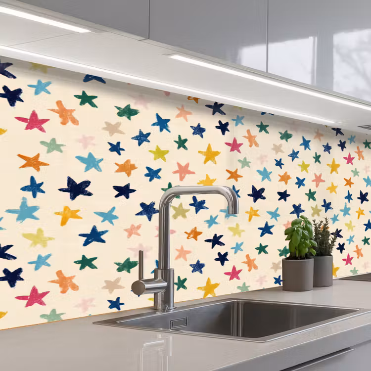 Keuken achterwand - Patroon - Sterren - Kleurrijk — 2