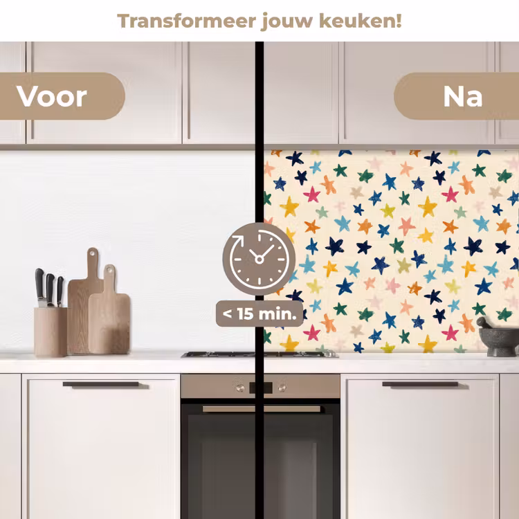Keuken achterwand - Patroon - Sterren - Kleurrijk — 3