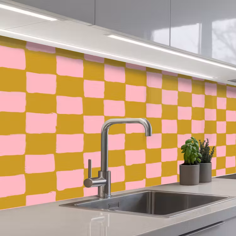 Keuken achterwand - Patroon - Vierkant - Roze — 2
