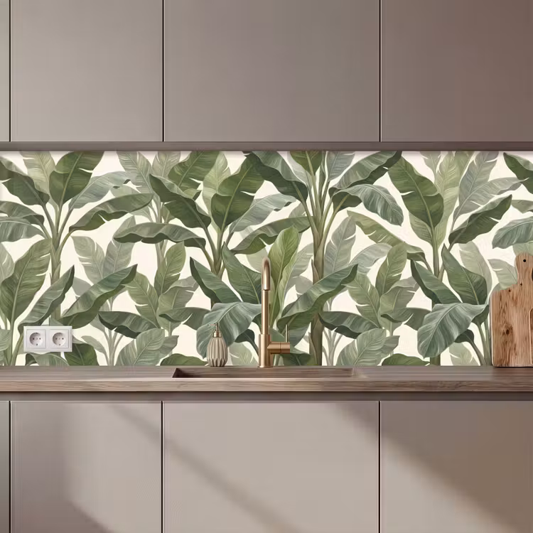 Keuken achterwand - Planten - Bladeren - Tropisch - Groen — 1
