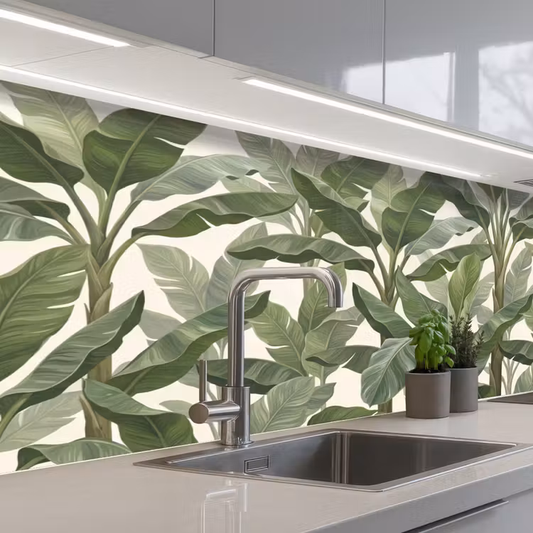 Keuken achterwand - Planten - Bladeren - Tropisch - Groen — 2