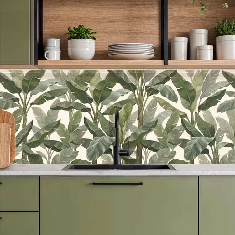 Keuken achterwand - Planten - Bladeren - Tropisch - Groen — 8