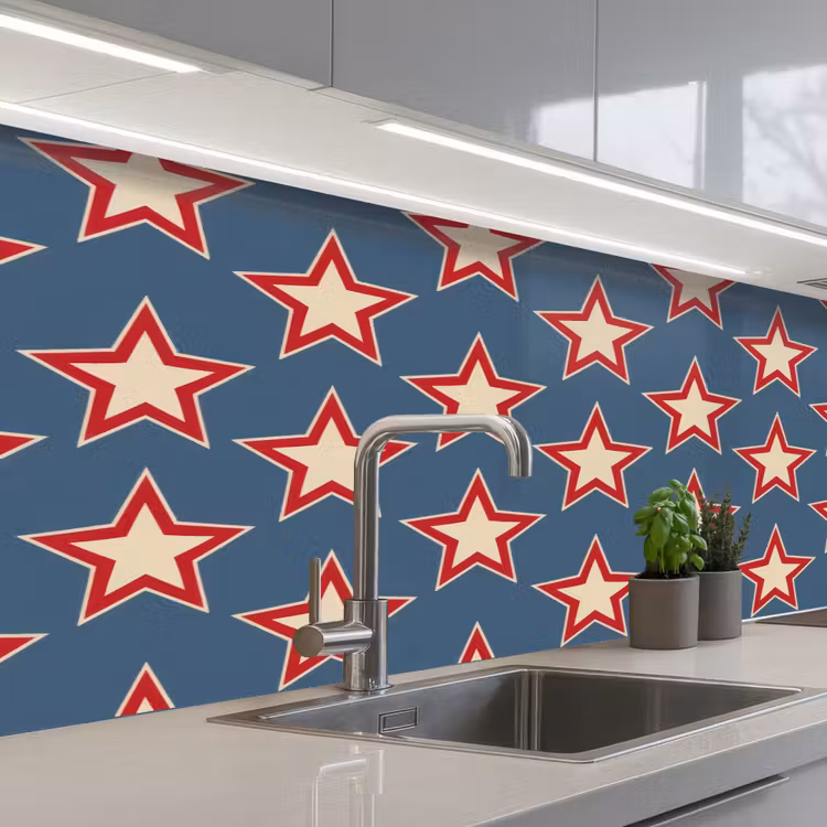 Keuken achterwand - Ster - Klassiek - Blauw — 2