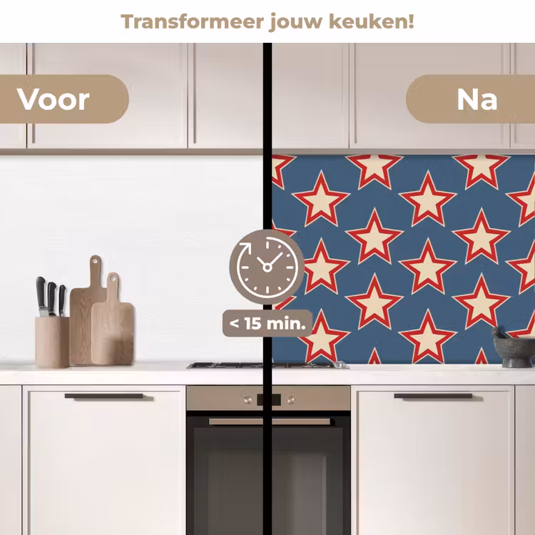 Keuken achterwand - Ster - Klassiek - Blauw — 3