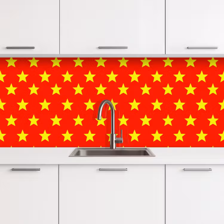 Keuken achterwand - Ster - Patroon - Geel — 4