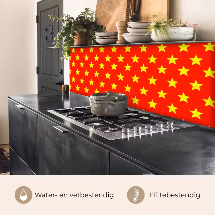 Keuken achterwand - Ster - Patroon - Geel — 5