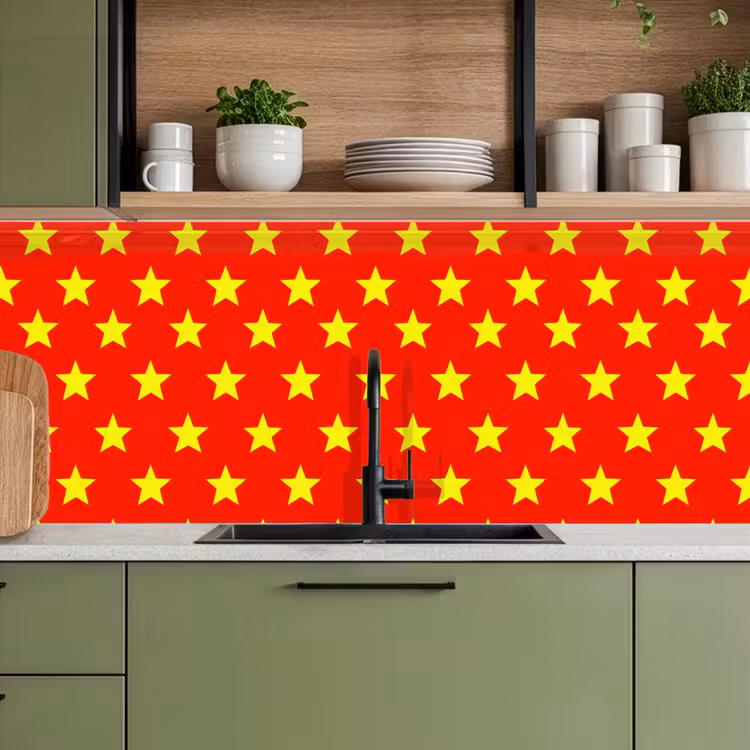Keuken achterwand - Ster - Patroon - Geel — 8