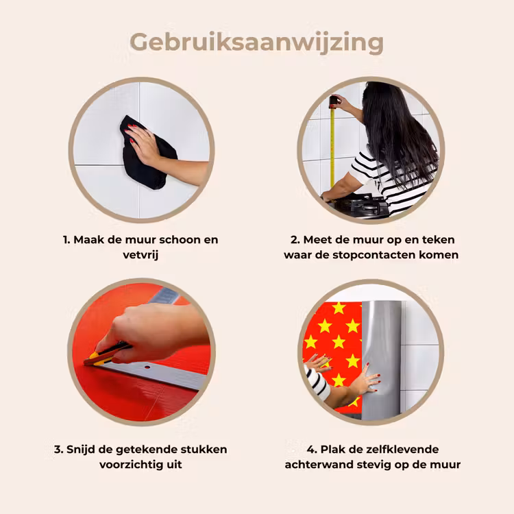 Keuken achterwand - Ster - Patroon - Geel — 9