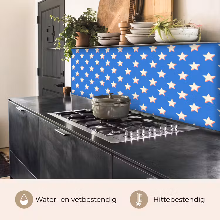 Keuken achterwand - Sterren - Patroon - Blauw — 5