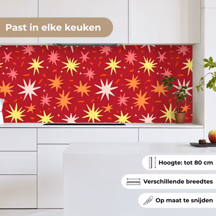 Keuken achterwand - Sterren - Speels - Rood — 7