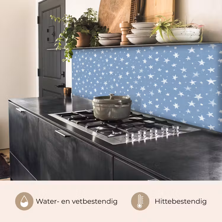 Keuken achterwand - Sterretjes - Patroon - Blauw — 5