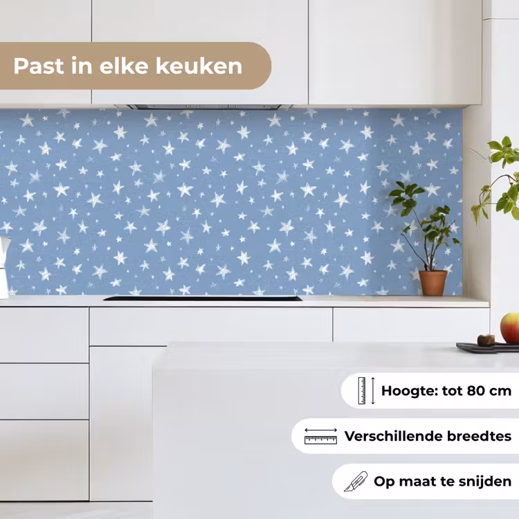 Keuken achterwand - Sterretjes - Patroon - Blauw — 7