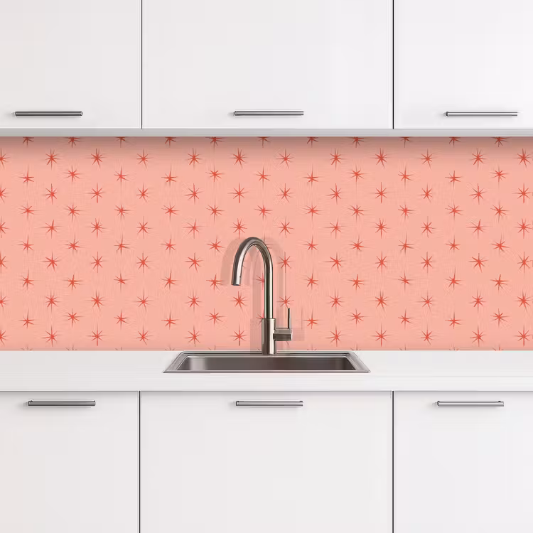 Keuken achterwand - Sterretjes - Patroon - Oranje — 4