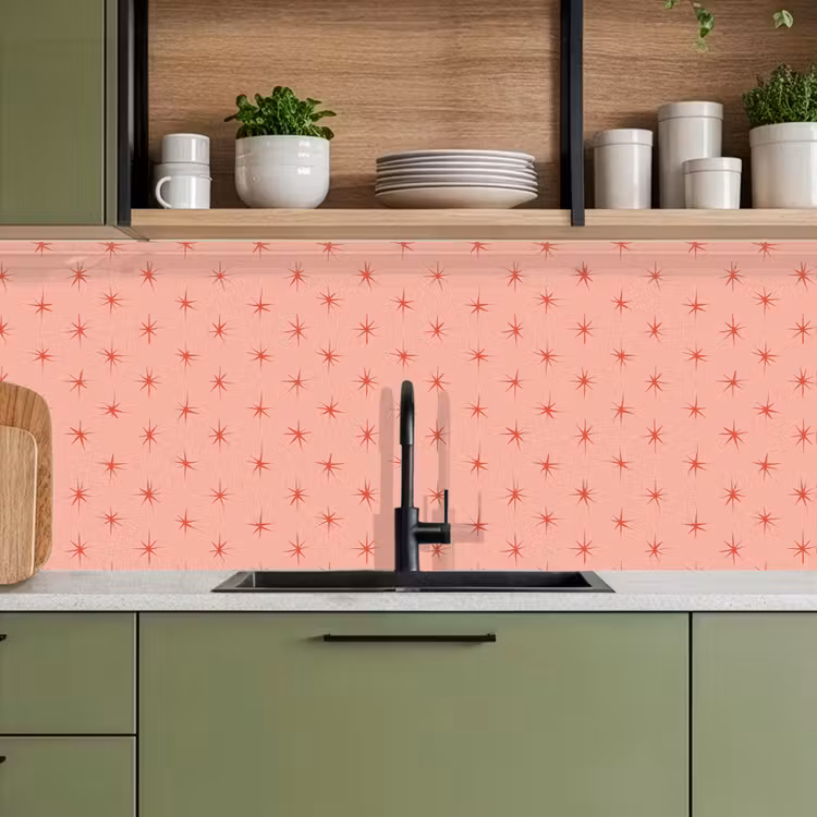 Keuken achterwand - Sterretjes - Patroon - Oranje — 8