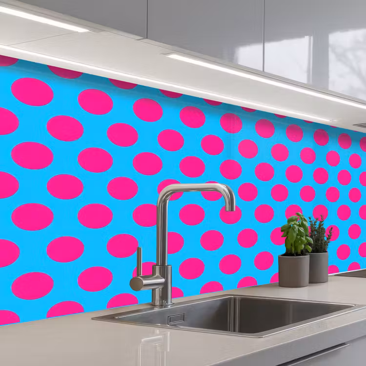 Keuken achterwand - Stippen - Klassiek - Roze — 2