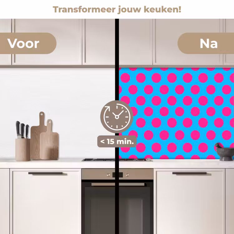 Keuken achterwand - Stippen - Klassiek - Roze — 3