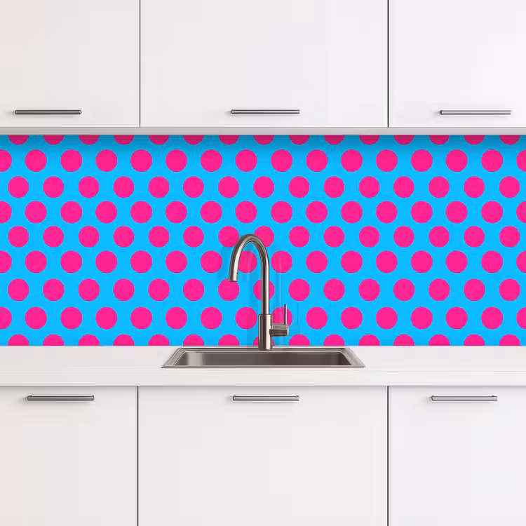 Keuken achterwand - Stippen - Klassiek - Roze — 4