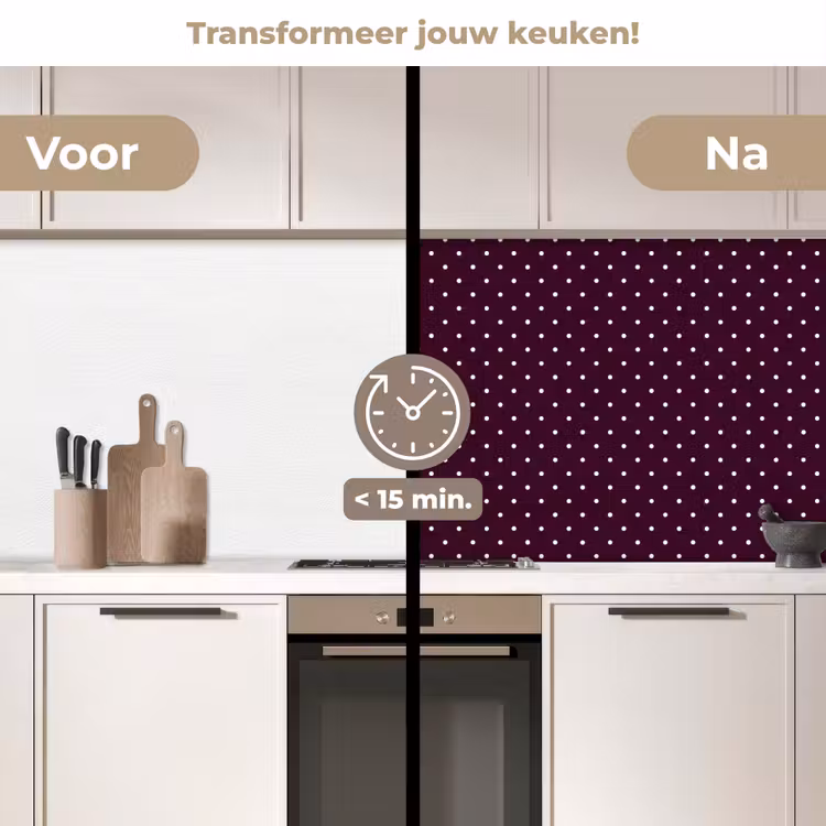 Keuken achterwand - Stippen - Modern - Paars — 3